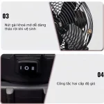 Quạt Tích Điện Để Bàn Pin 10 Cell Cánh Sắt Bền Bỉ, Động Cơ Mạnh Siêu Mát