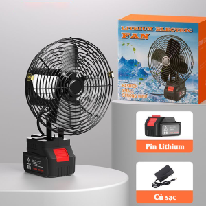 Quạt Tích Điện Để Bàn Pin 10 Cell Cánh Sắt Bền Bỉ, Động Cơ Mạnh Siêu Mát
